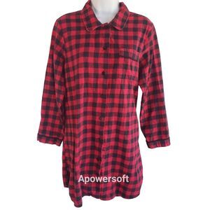Red And Black Buffalo Check Sleep Shirt